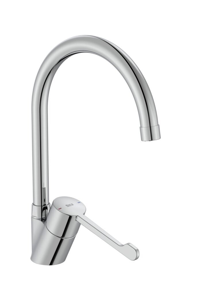 Grifo adaptado con maneta gerontológica.